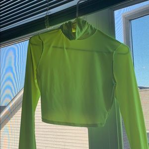 Neon green turtle neck